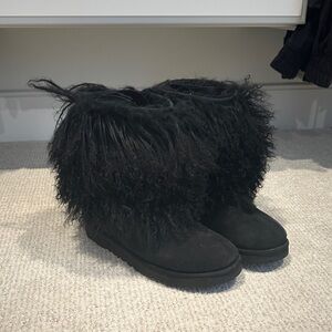 UGG Black Furry Women's Boots